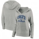 Women's Indianapolis Colts Gray Victory Script V Neck Pullover Hoodie