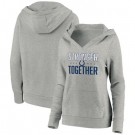 Women's Indianapolis Colts Heather Gray Stronger Together Crossover Neck Printed Pullover Hoodie 0730