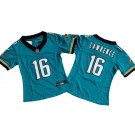Women's Jacksonville Jaguars #16 Trevor Lawrence Limited Teal Prowler Throwback FUSE Vapor Jersey