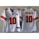 Women's Kansas City Chiefs #10 Isiah Pacheco Limited White FUSE Vapor Jersey