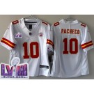 Women's Kansas City Chiefs #10 Isiah Pacheco Limited White LVIII Super Bowl FUSE Vapor Jersey