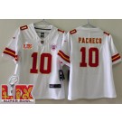 Women's Kansas City Chiefs #10 Isiah Pacheco Limited White Super Bowl LIX Vapor Jersey