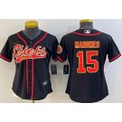 Women's Kansas City Chiefs #15 Patrick Mahomes Limited Black Baseball Jersey