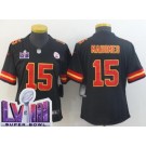 Women's Kansas City Chiefs #15 Patrick Mahomes Limited Black LVIII Super Bowl Vapor Jersey