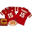 Women's Kansas City Chiefs #15 Patrick Mahomes Limited Red C Patch NKH FUSE Vapor Jersey