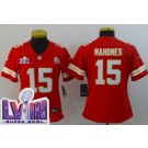 Women's Kansas City Chiefs #15 Patrick Mahomes Limited Red LVIII Super Bowl Vapor Jersey