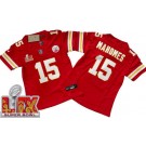 Women's Kansas City Chiefs #15 Patrick Mahomes Limited Red Super Bowl LIX FUSE Vapor Jersey