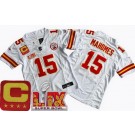 Women's Kansas City Chiefs #15 Patrick Mahomes Limited White C Patch Super Bowl LIX FUSE Vapor Jersey
