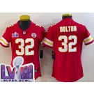Women's Kansas City Chiefs #32 Nick Bolton Limited Red LVIII Super Bowl Vapor Jersey