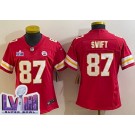 Women's Kansas City Chiefs #87 Taylor Swift Limited Red LVIII Super Bowl Vapor Jersey