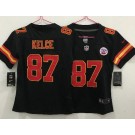 Women's Kansas City Chiefs #87 Travis Kelce Limited Black Vapor Untouchable Jersey