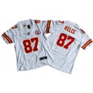 Women's Kansas City Chiefs #87 Travis Kelce Limited White FUSE Vapor Jersey