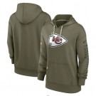 Women's Kansas City Chiefs Olive 2022 Salute To Service Performance Pullover Hoodie
