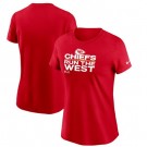 Women's Kansas City Chiefs Red 2021 AFC West Division Champions Trophy Collection T-Shirt