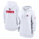 Women's Kansas City Chiefs White Sideline Club Fleece Pullover Hoodie