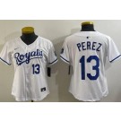 Women's Kansas City Royals #13 Salvador Perez White Limited Jersey