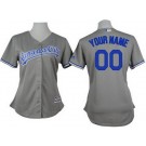 Women's Kansas City Royals Customized Grey Cool Base Jersey