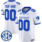 Women's Kentucky Wildcats Custom Limited White FUSE College Football Jersey