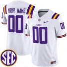 Women's LSU Tigers Custom Limited White FUSE College Football Jersey