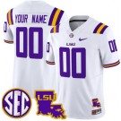 Women's LSU Tigers Custom Limited White Fashion FUSE College Football Jersey