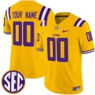 Women's LSU Tigers Custom Limited Yellow FUSE College Football Jersey