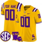 Women's LSU Tigers Custom Limited Yellow Fashion FUSE College Football Jersey