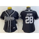 Women's Las Vegas Raiders #28 Josh Jacobs Black Baseball Jersey