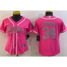 Women's Las Vegas Raiders #34 Bo Jackson Limited Pink Baseball Jersey