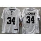 Women's Las Vegas Raiders #34 Bo Jackson Limited White FUSE Vapor Jersey