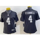 Women's Las Vegas Raiders #4 Aidan O'Connell Limited Black FUSE Vapor Jersey