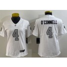 Women's Las Vegas Raiders #4 Aidan O'Connell Limited White Rush Color Jersey