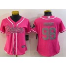 Women's Las Vegas Raiders #98 Maxx Crosby Limited Pink Baseball Jersey