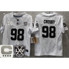 Women's Las Vegas Raiders #98 Maxx Crosby Limited White C Patch 65th Season FUSE Vapor Jersey
