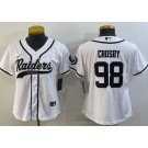 Women's Las Vegas Raiders #98 Maxx Crosby White Baseball Jersey