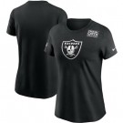 Women's Las Vegas Raiders Black Crucial Catch Sideline Performance T Shirt