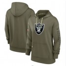 Women's Las Vegas Raiders Olive 2022 Salute To Service Performance Pullover Hoodie