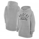 Women's Las Vegas Raiders Starter Gray Half Ball Team Pullover Hoodie