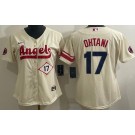 Women's Los Angeles Angels #17 Shohei Ohtani Cream Player Number 2022 City Connect Cool Base Jersey