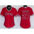 Women's Los Angeles Angels #27 Mike Trout Red Cool Base Jersey