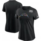 Women's Los Angeles Chargers Black Crucial Catch Sideline Performance T Shirt