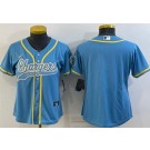 Women's Los Angeles Chargers Blank Limited Powder Blue Baseball Jersey