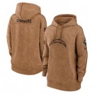Women's Los Angeles Chargers Brown 2023 Salute to Service Pullover Hoodie