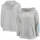 Women's Los Angeles Chargers Gray Lace Up Pullover Hoodie