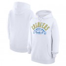 Women's Los Angeles Chargers Starter White Half Ball Team Pullover Hoodie