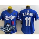 Women's Los Angeles Dodgers #11 Roki Sasaki Blue 2025 World Series Limited Jersey