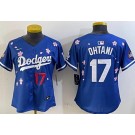 Women's Los Angeles Dodgers #17 Shohei Ohtani Blue 2025 Tokyo Series Limited Jersey