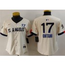 Women's Los Angeles Dodgers #17 Shohei Ohtani Cream 2024 City Connect Limited Jersey