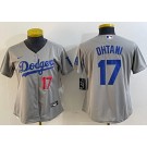 Women's Los Angeles Dodgers #17 Shohei Ohtani Gray Limited Jersey