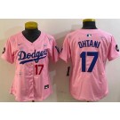 Women's Los Angeles Dodgers #17 Shohei Ohtani Pink 2025 Tokyo Series Limited Jersey