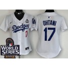 Women's Los Angeles Dodgers #17 Shohei Ohtani White 2024 World Series Limited Jersey